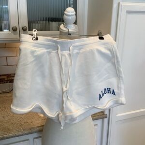 AE American Eagle White Aloha Shorts Size Large